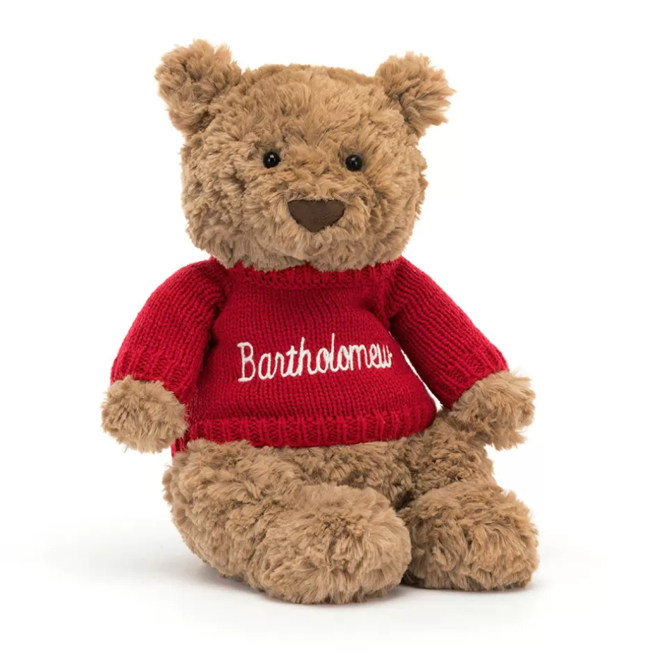 Jellycat Personalised Baby | Personalised Jumpers<Bartholomew Bear With Personalised Red Jumper