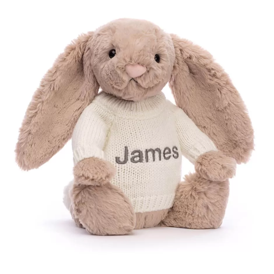 Jellycat Personalised Baby | Personalised Jumpers<Bashful Beige Bunny With Personalised Cream Jumper