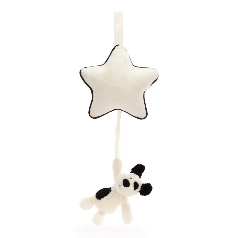 Jellycat Nursery & Activity Toys<Bashful Black & Cream Puppy Musical Pull