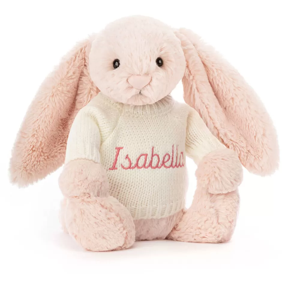 Jellycat Personalised Baby | Personalised Jumpers<Bashful Blush Bunny With Personalised Cream Jumper