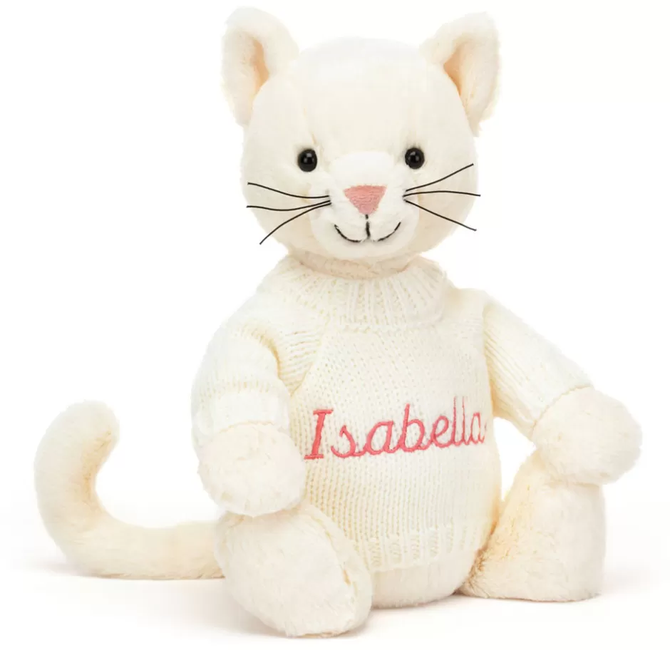 Jellycat Personalised Jumpers | Personalised Gifts<Bashful Cream Kitten With Personalised Cream Jumper