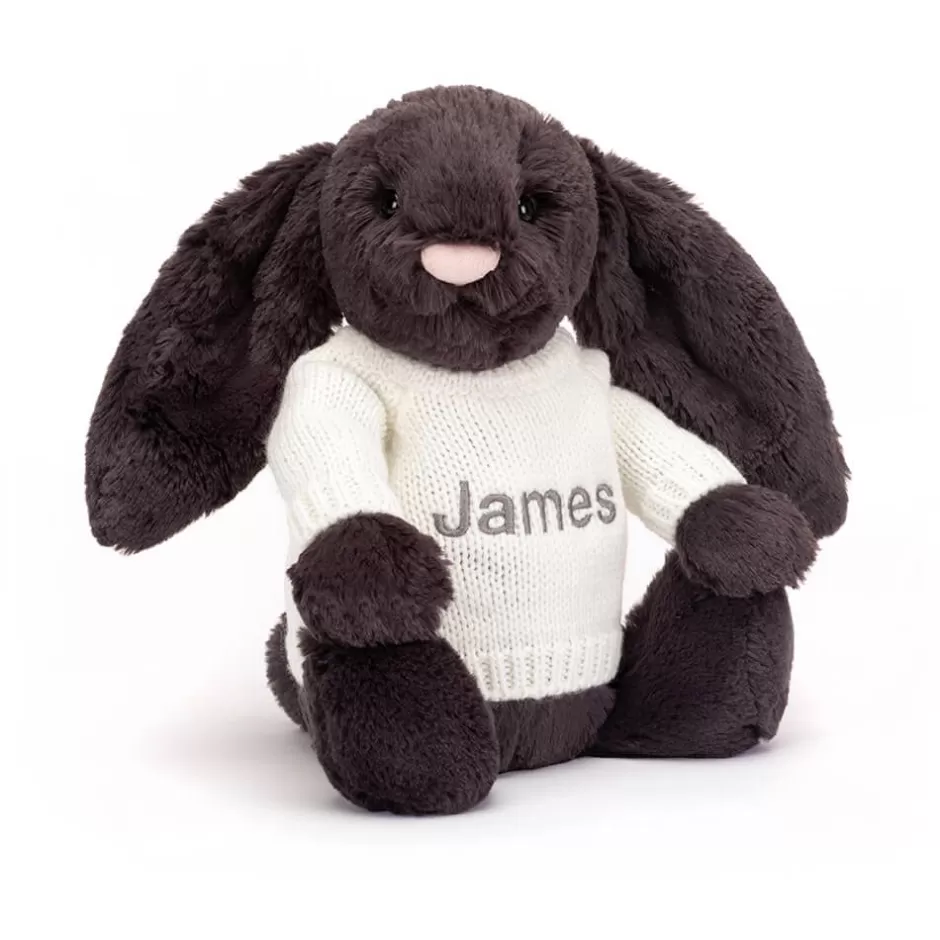 Jellycat Personalised Jumpers | Bashful Bunnies<Bashful Inky Bunny With Personalised Cream Jumper