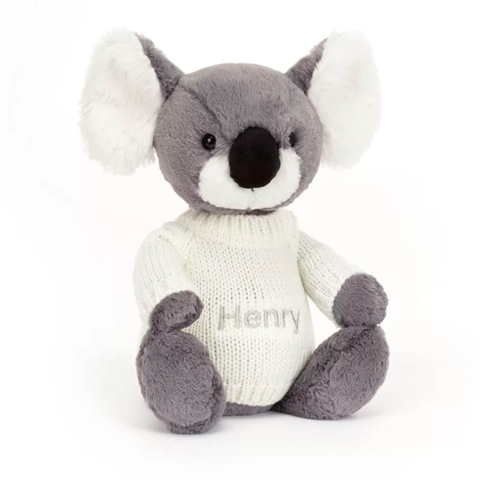 Jellycat Personalised Jumpers<Bashful Koala With Personalised Cream Jumper