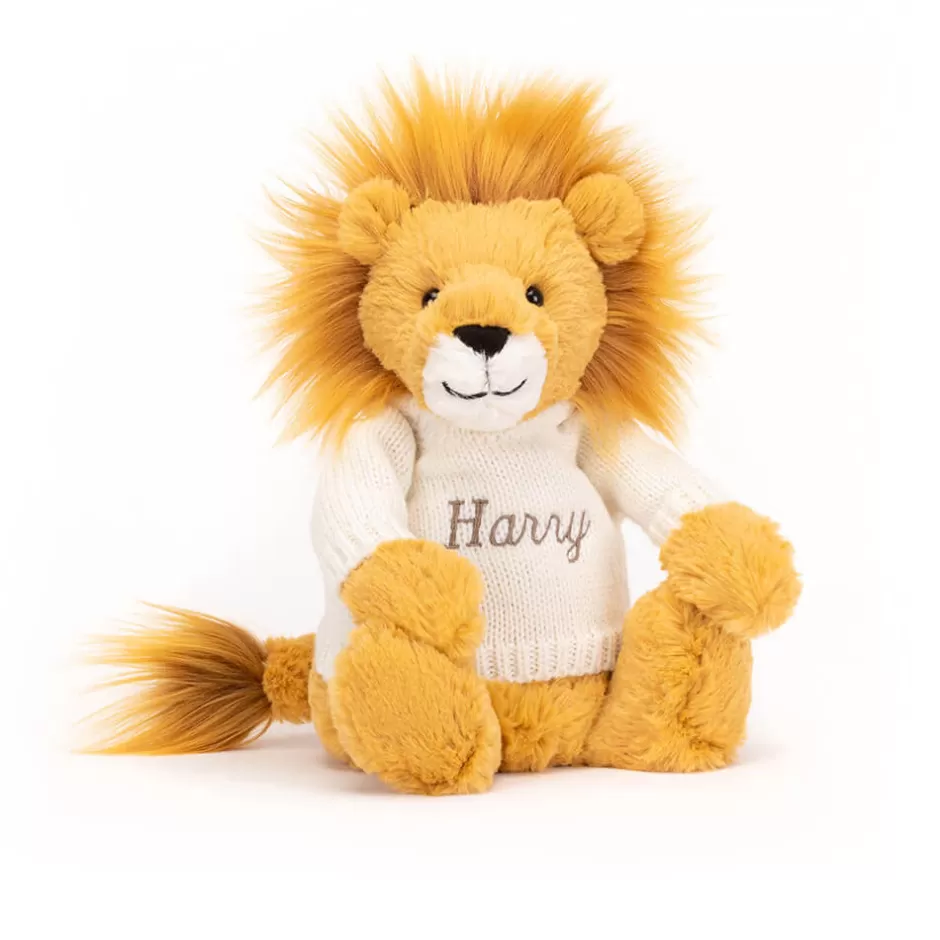 Jellycat Personalised Jumpers | Personalised Gifts<Bashful Lion With Personalised Cream Jumper