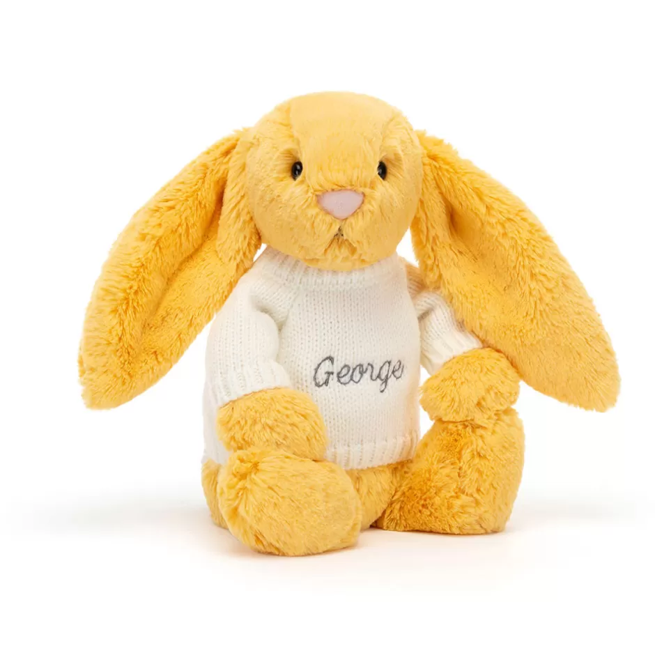 Jellycat Personalised Jumpers | Bashful Bunnies<Bashful Sunshine Bunny With Personalised Cream Jumper