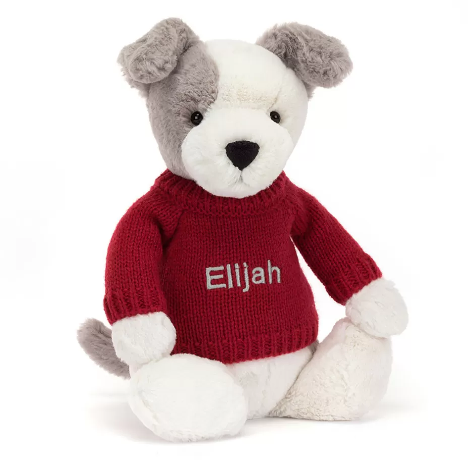 Jellycat Personalised Jumpers<Bashful Terrier With Personalised Red Jumper