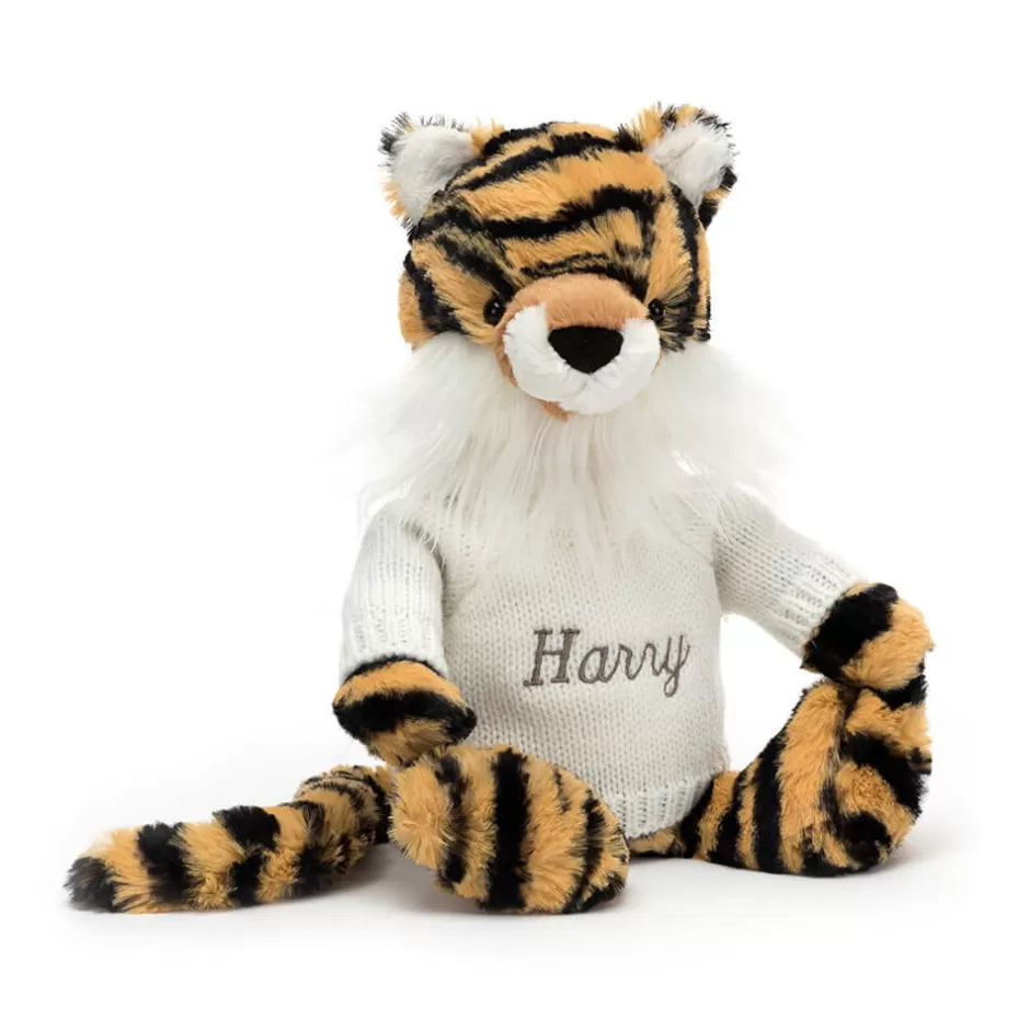 Jellycat Personalised Jumpers<Bashful Tiger With Personalised Cream Jumper