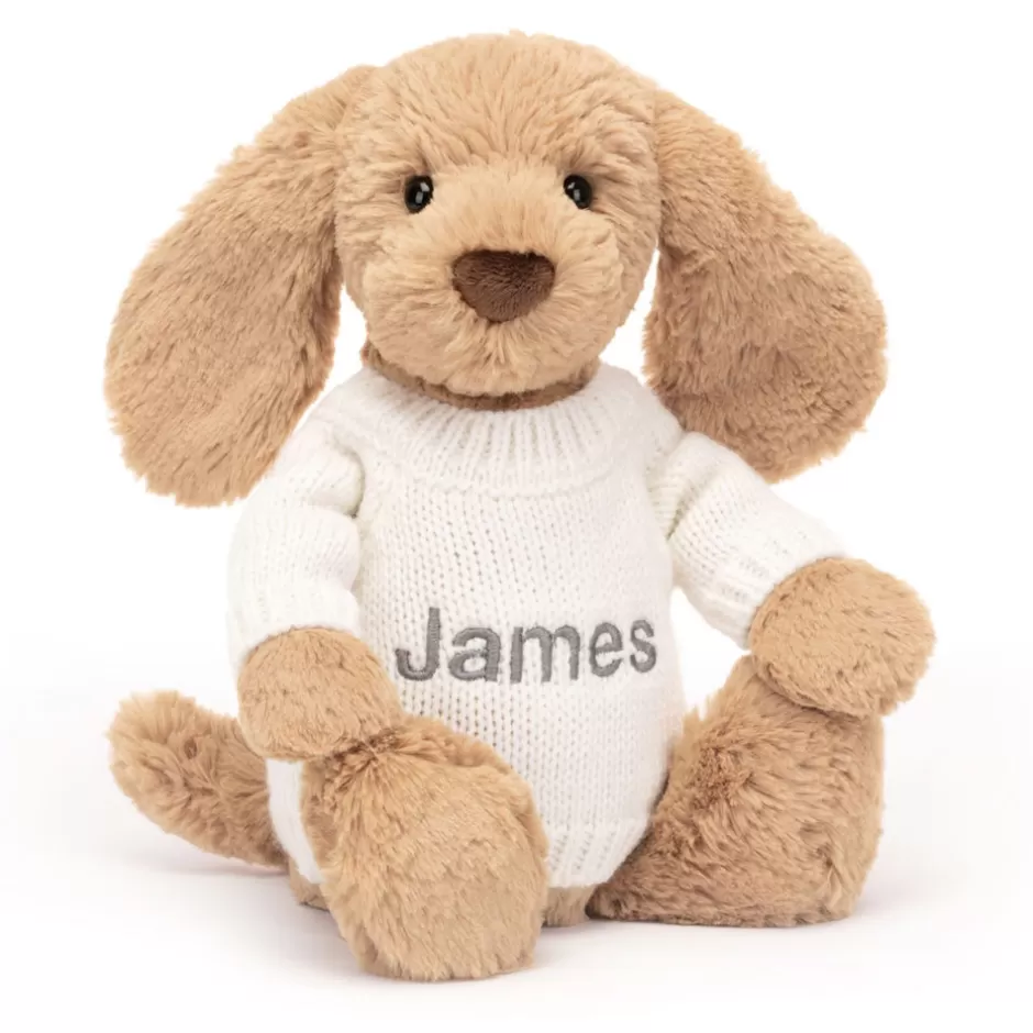 Jellycat Personalised Jumpers<Bashful Toffee Puppy With Personalised Cream Jumper