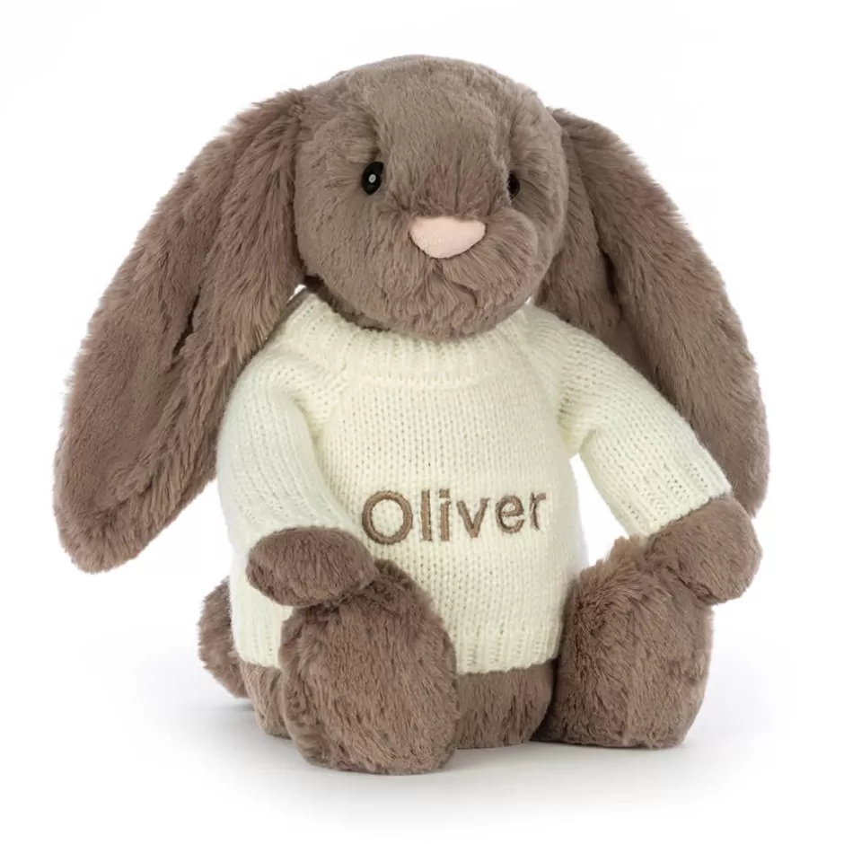 Jellycat Personalised Jumpers | Bashful Bunnies<Bashful Truffle Bunny With Personalised Cream Jumper