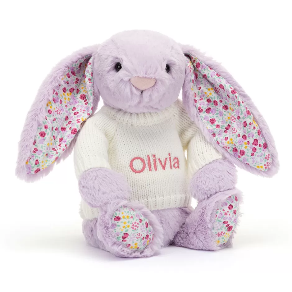 Jellycat Personalised Jumpers | Bashful Bunnies<Blossom Jasmine Bunny With Personalised Cream Jumper