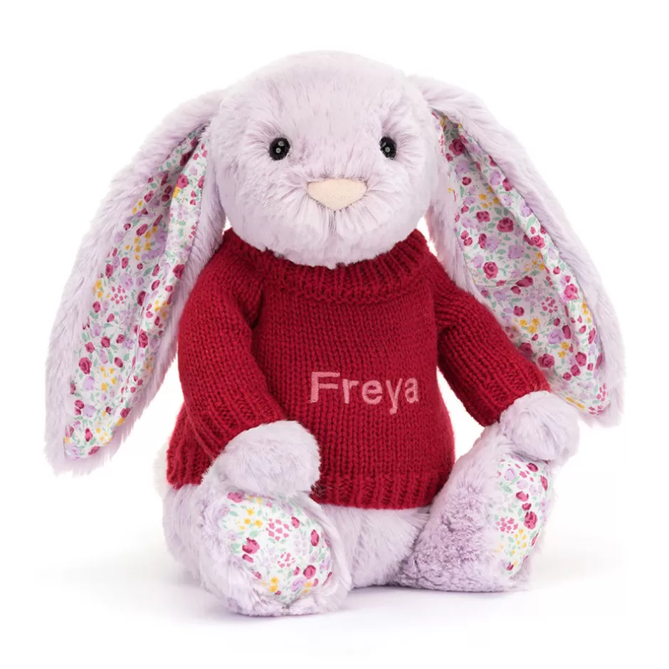 Jellycat Personalised Jumpers | Wedding & Anniversary<Blossom Jasmine Bunny With Personalised Red Jumper