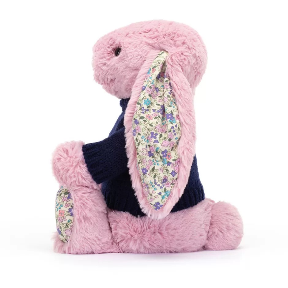 Jellycat Personalised Jumpers | Bashful Bunnies<Blossom Tulip Bunny With Personalised Navy Jumper