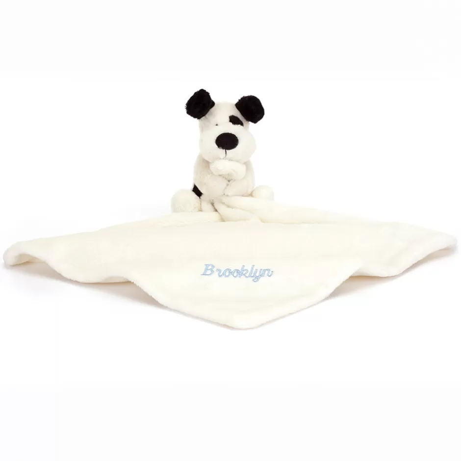 Jellycat Blankets, Comforters & Soothers | Personalised Baby<Personalised Bashful Black & Cream Puppy Soother