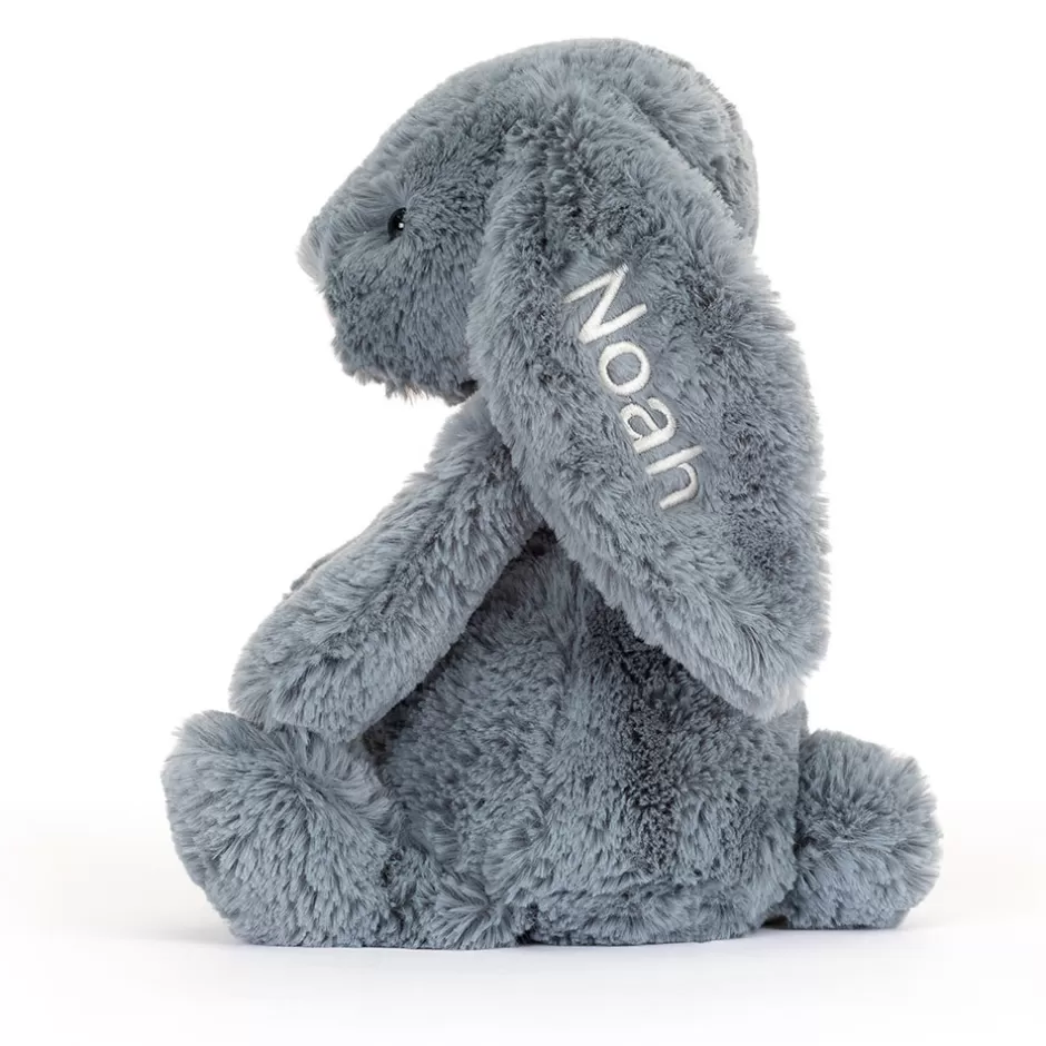 Jellycat Personalised Bunnies | Personalised Gifts<Personalised Bashful Dusky Blue Bunny Medium