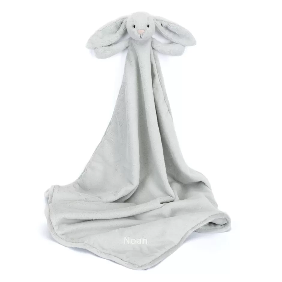 Jellycat Blankets, Comforters & Soothers | Personalised Baby<Personalised Bashful Silver Bunny Blankie