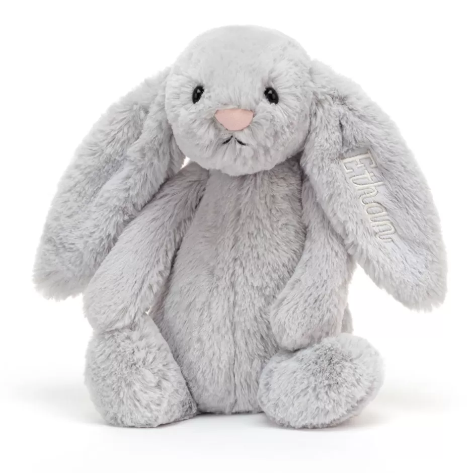 Jellycat Personalised Baby | Personalised Bunnies<Personalised Bashful Silver Bunny Medium