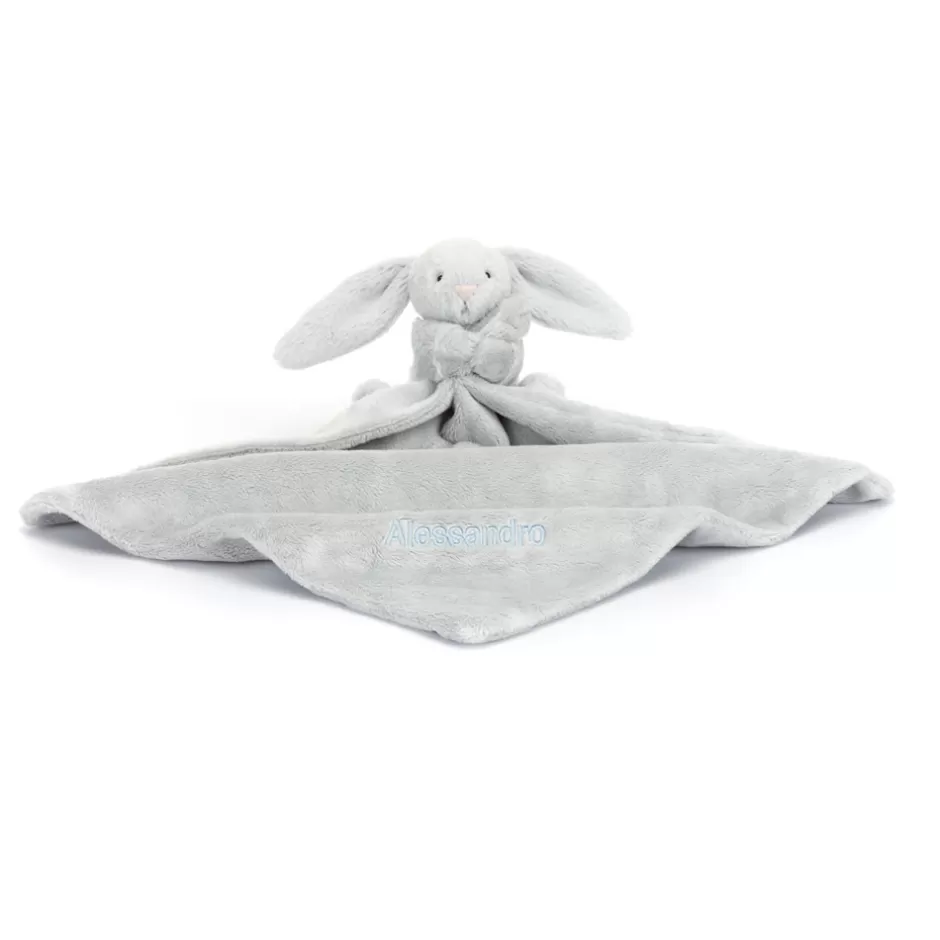 Jellycat Blankets, Comforters & Soothers | Personalised Baby<Personalised Bashful Silver Bunny Soother